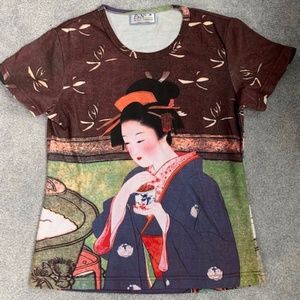 GEISHA t-shirt painting art all over print P&N